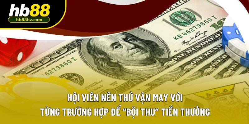 Hội viên nên thử vận may với từng trường hợp để “bội thu” tiền thưởng